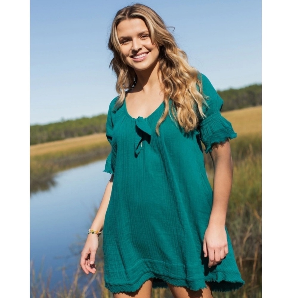 Natural Life Teal gauze mini dress💗💗💗